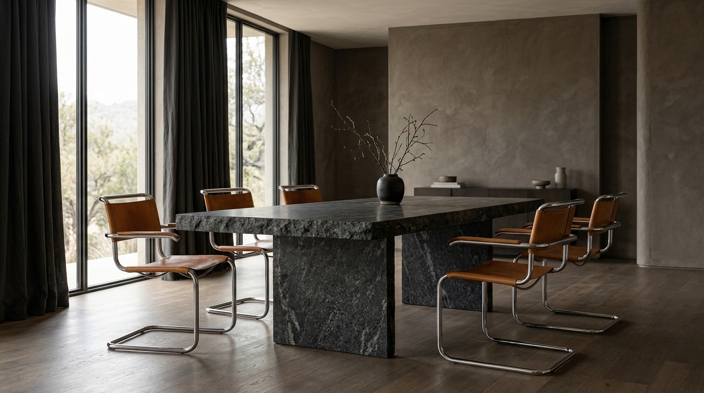 Open kitchen and lounge with low modern seating